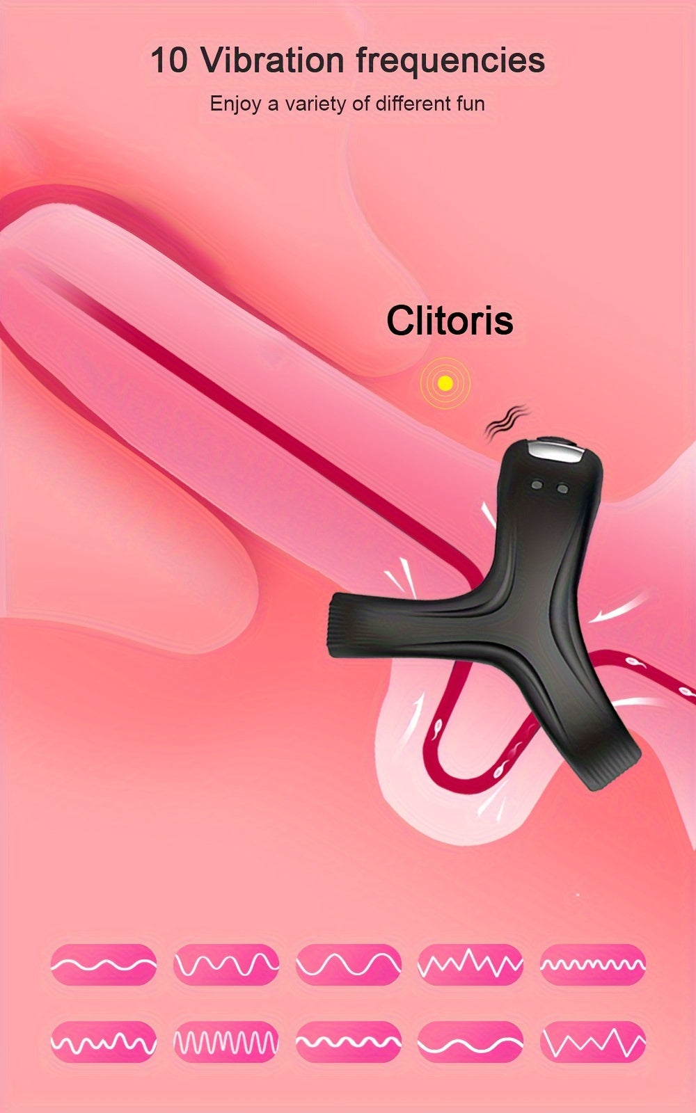 Vibrating Penis Ring Male Delay Ejaculation Charging Couple Invisible Cock Ring Anti-shedding Penis Ring Vibration Clitoris Stimulation Adult Supplies