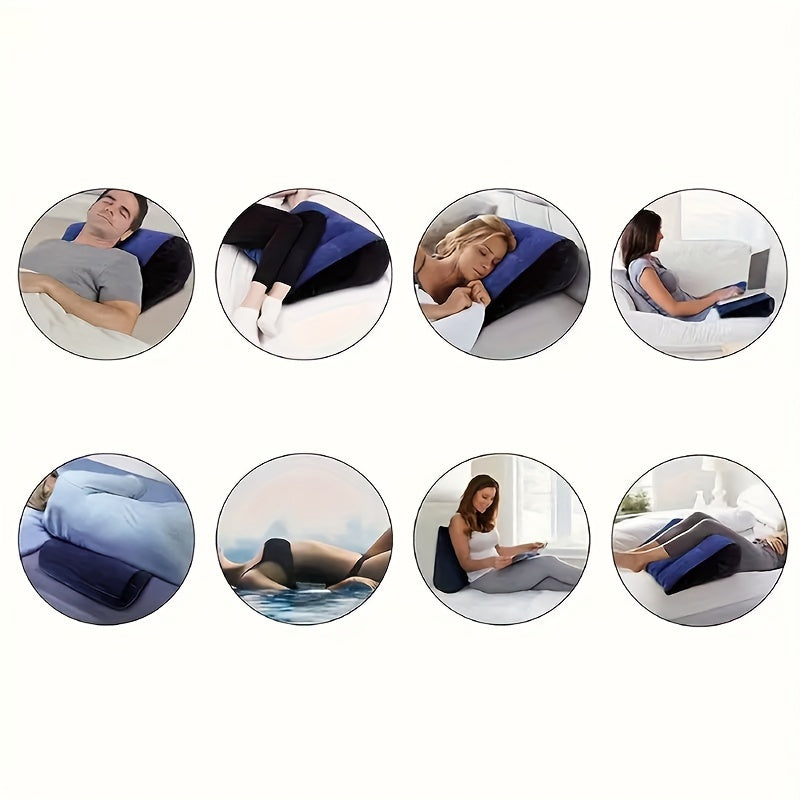 Inflatable Comfort Wedge Cushion - Versatile Home, Travel & Camping Accessory with Massage Relief Function, Durable PVC Material, No Power Needed