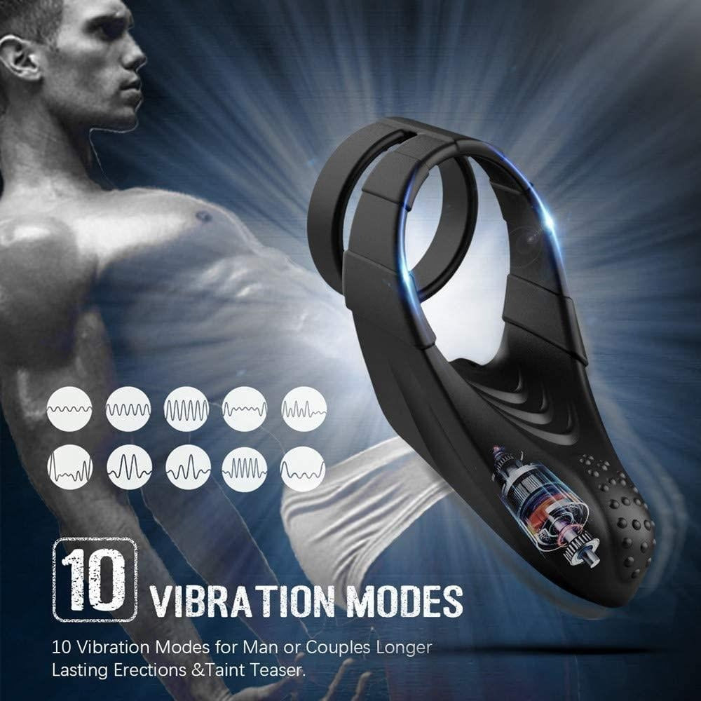 Ring Vibrator Sex Toy Sets for Men, Adult Sex Toy Couple Vibrator, Cock Ring with 10 Vibrations for Testicles Perineum Testicle Rings Ring Vibrates Man Delayed Ejaculation Erotic Sex Toy for Couples