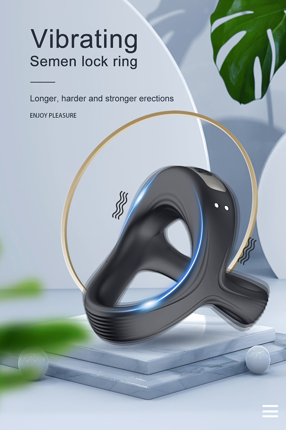 Vibrating Penis Ring Male Delay Ejaculation Charging Couple Invisible Cock Ring Anti-shedding Penis Ring Vibration Clitoris Stimulation Adult Supplies