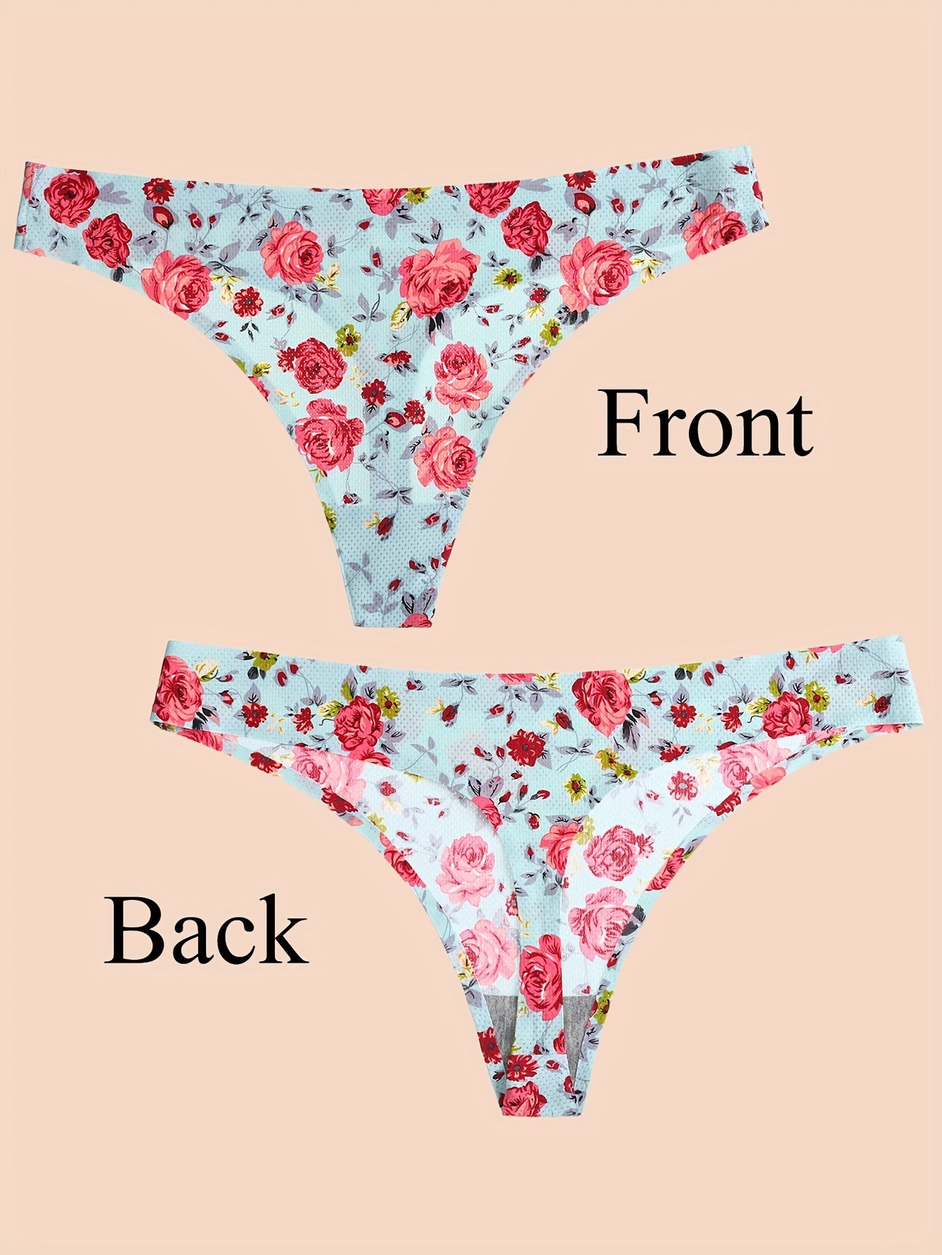 12pcs Allover Print Thongs, Sexy Comfy Breathable Stretchy Intimates Panties, Women's Lingerie & Underwear