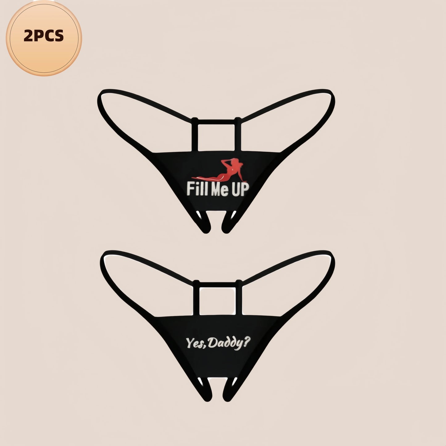 2 PCS Women's Sexy Underwear Sexy Underwear Graphic Print Crotchless Thong