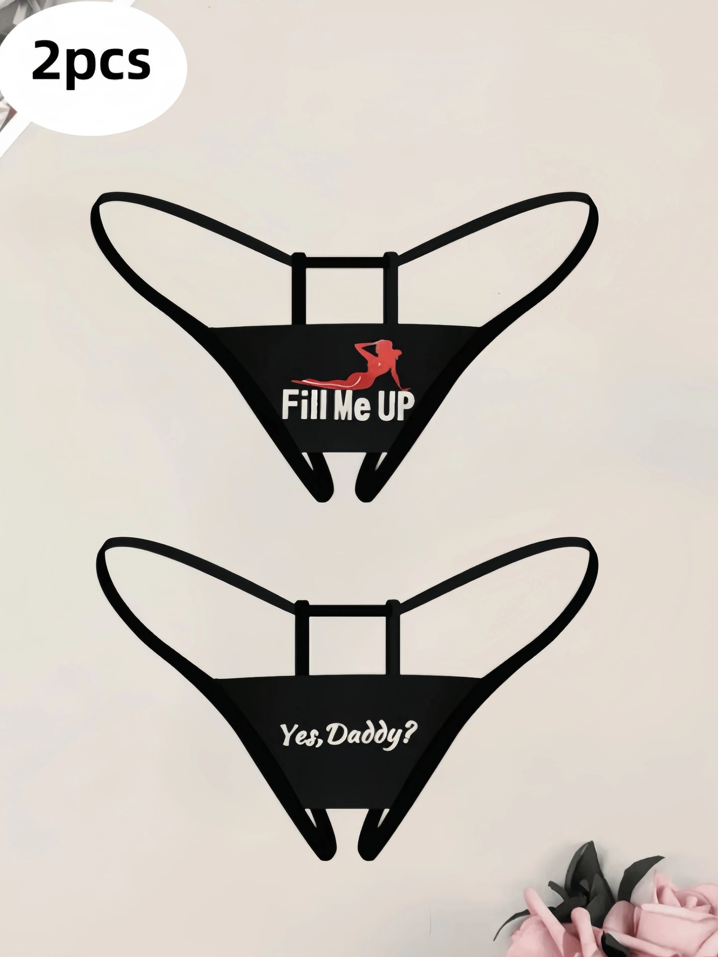 2 PCS Women's Sexy Underwear Sexy Underwear Graphic Print Crotchless Thong