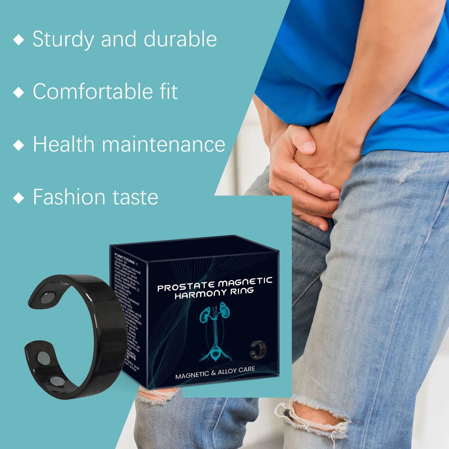 HOUKEA Prostate Ring Soothes And Improves Circulation, Enhances Function And Promotes Health. Health Ring, Male Care Gift