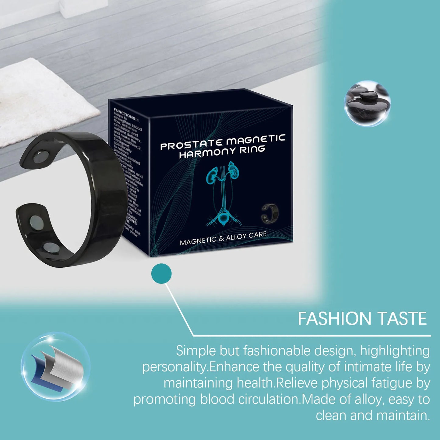 HOUKEA Prostate Ring Soothes And Improves Circulation, Enhances Function And Promotes Health. Health Ring, Male Care Gift