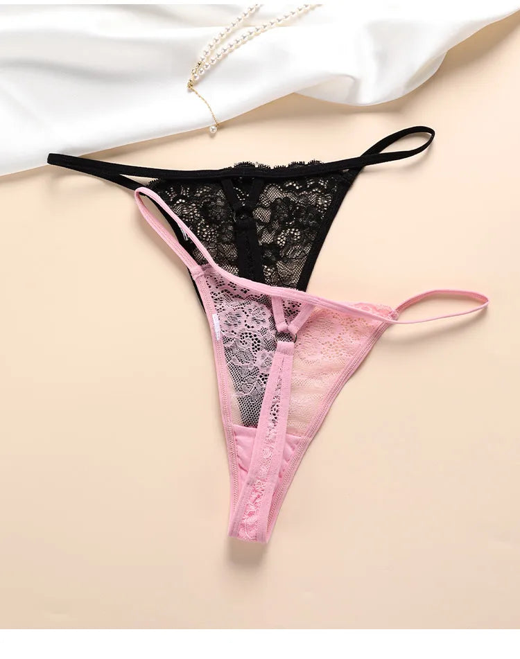 Women Panties Sexy Transparent Lace Low-Waist Panty Women Sexy Lingerie G String Bikini