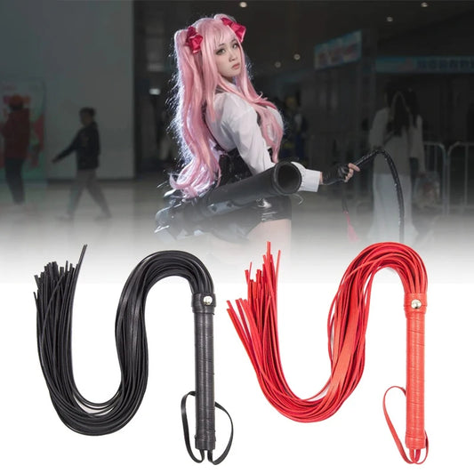 1PC High Quality Pu Leather Pimp Whip Portable Black Racing Riding Crop Party Flogger Queen Black Horse Riding Whip