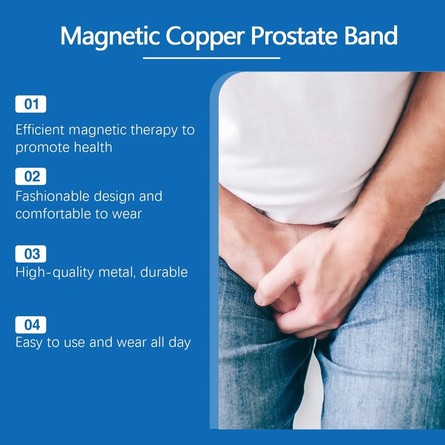 Magnetic Copper Prostate Strap,Magnetic Copper Prostate Band Improves Blood Circulation, Men's Fashion Bracelet Relieves Prostat