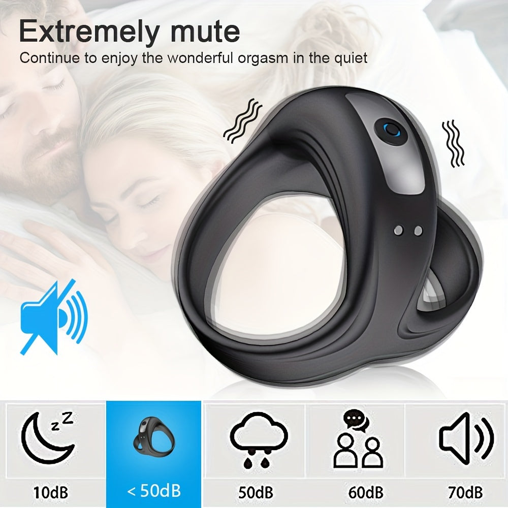 Vibrating Penis Ring Male Delay Ejaculation Charging Couple Invisible Cock Ring Anti-shedding Penis Ring Vibration Clitoris Stimulation Adult Supplies