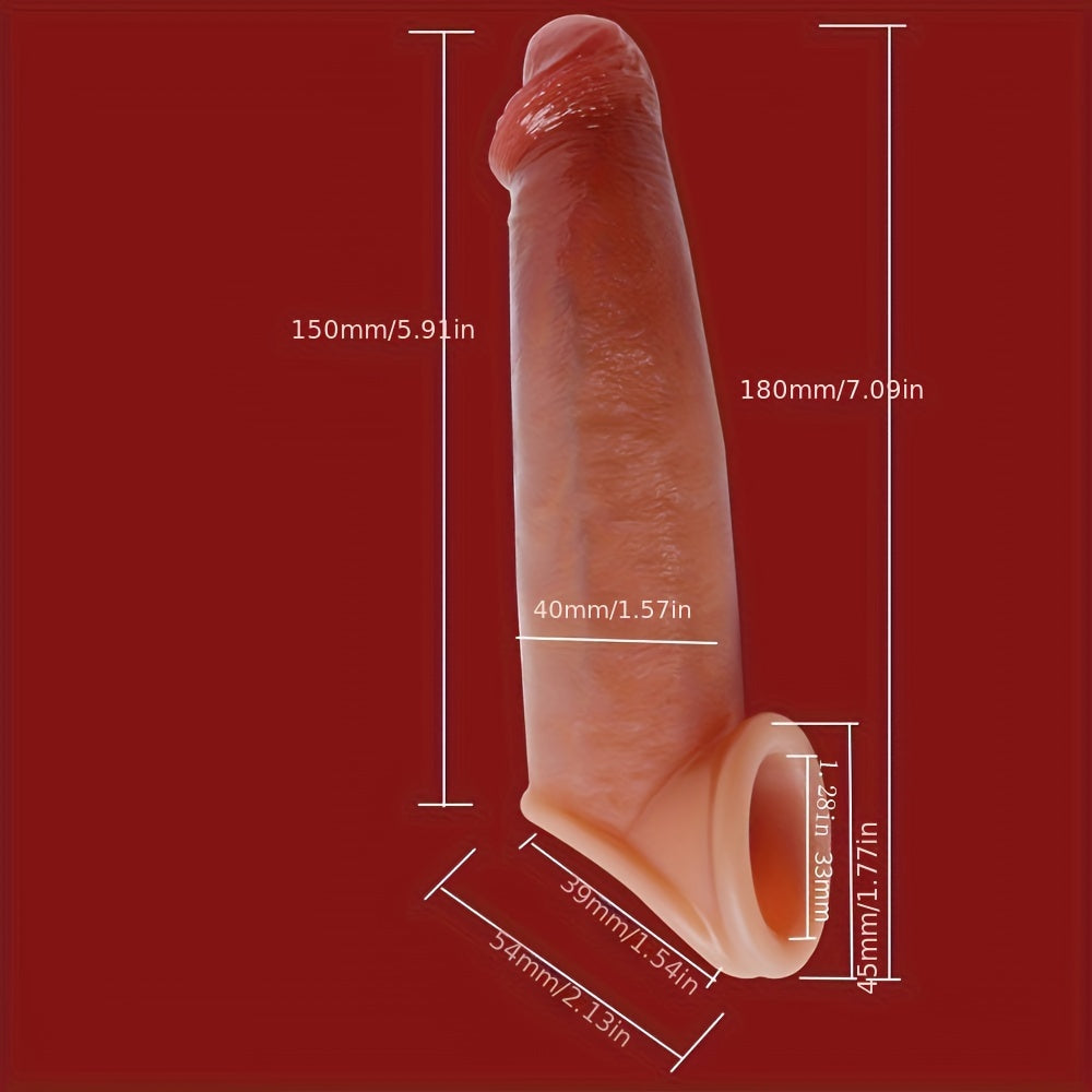 1pc Reusable Silicone Realistic Penis Sleeve With Penis Ring Cock Extension Sex Toys For Man Artificial Dick Enlargement/Extender Men Penis Sleeve 3 Styles For Choose