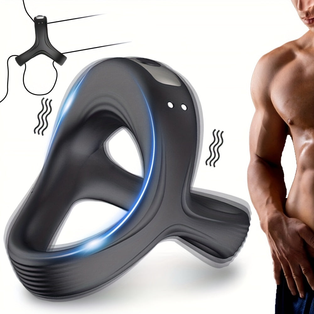 Vibrating Penis Ring Male Delay Ejaculation Charging Couple Invisible Cock Ring Anti-shedding Penis Ring Vibration Clitoris Stimulation Adult Supplies