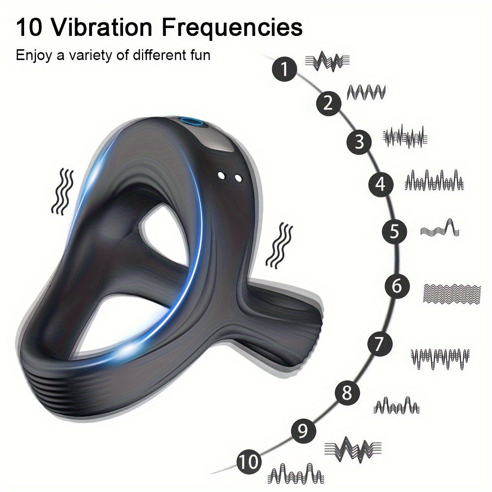 Vibrating Penis Ring Male Delay Ejaculation Charging Couple Invisible Cock Ring Anti-shedding Penis Ring Vibration Clitoris Stimulation Adult Supplies